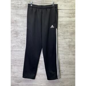 Adidas Tech Fleece Pants Mens M Black Straight Leg 3 Stripe